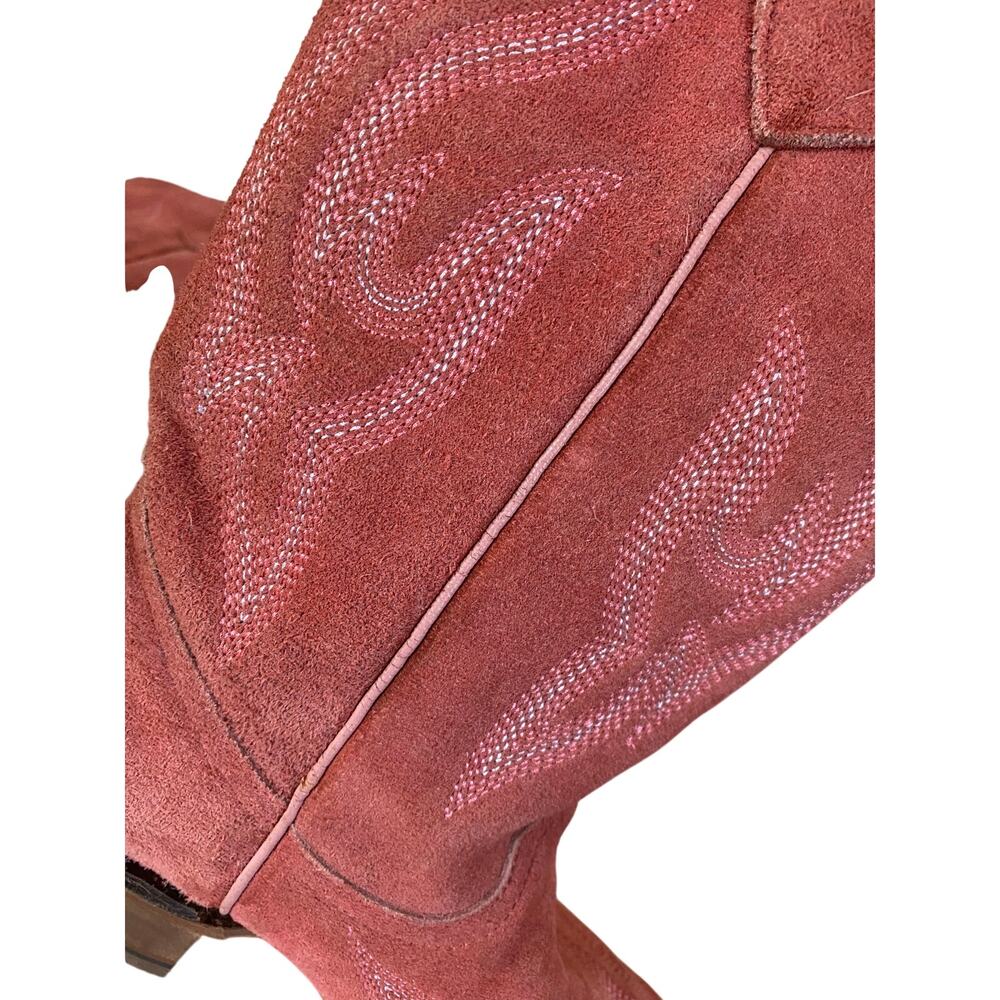 Planet Cowboy Pink Suede Western Boots Womens 8.5 USA Snip Toe Cowgirl Nashville - Picture 11 of 16